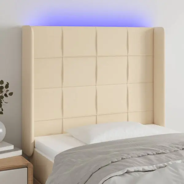 Gossi tablie de pat cu led, crem, 103x16x118/128 cm, textil