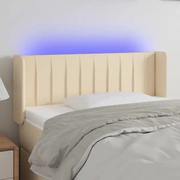 Gossi tablie de pat cu led, crem, 103x16x78/88 cm, textil
