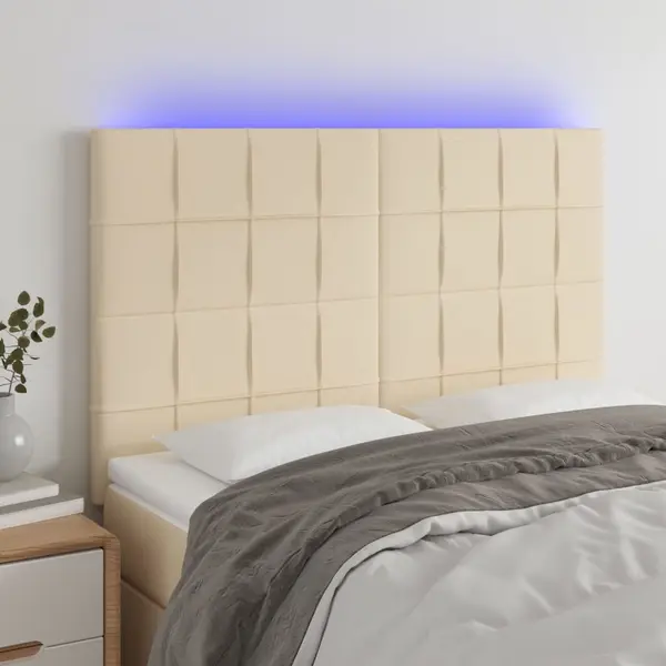 Gossi tablie de pat cu led, crem, 144x5x118/128 cm, textil