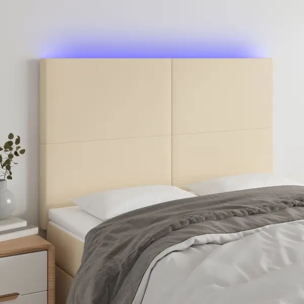 Gossi tablie de pat cu led, crem, 144x5x118/128 cm, textil
