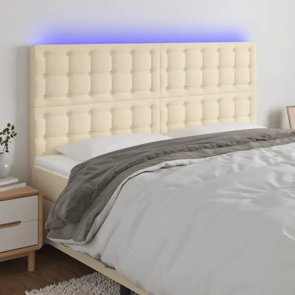 Gossi tablie de pat cu led, crem, 160x5x118/128 cm, textil