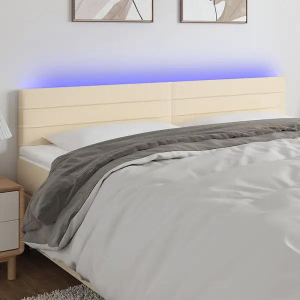Gossi tablie de pat cu led, crem, 160x5x78/88 cm, textil