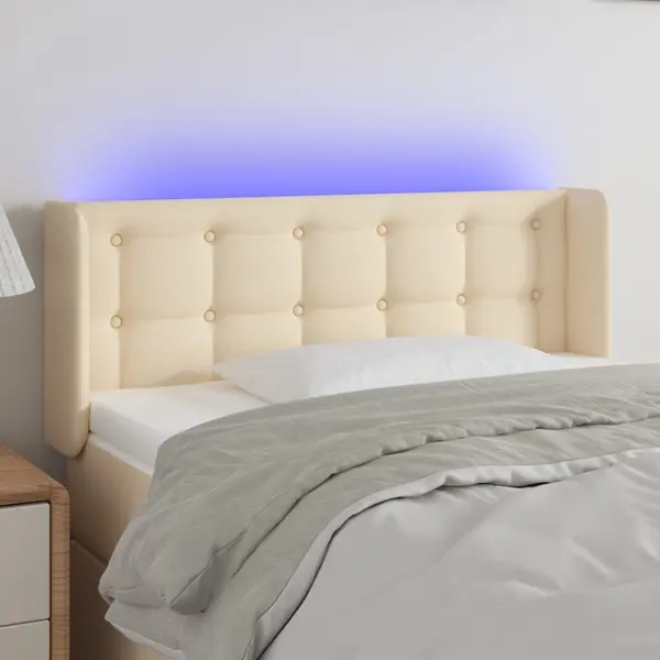 Gossi tablie de pat cu led, crem, 83x16x78/88 cm, textil