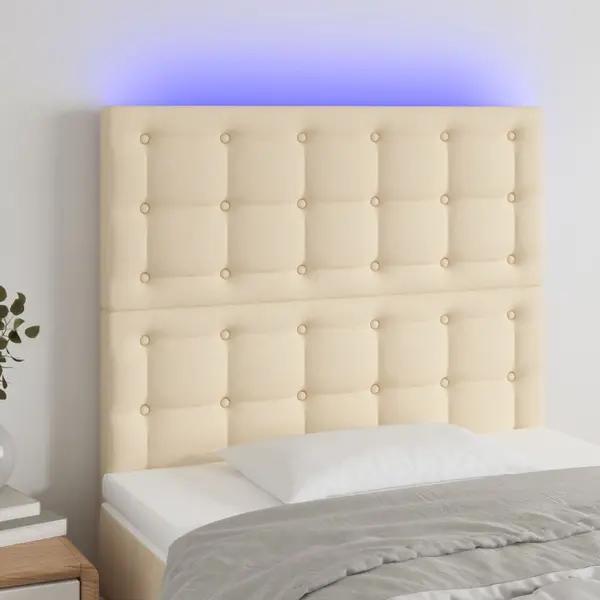 Gossi tablie de pat cu led, crem, 90x5x118/128 cm, textil