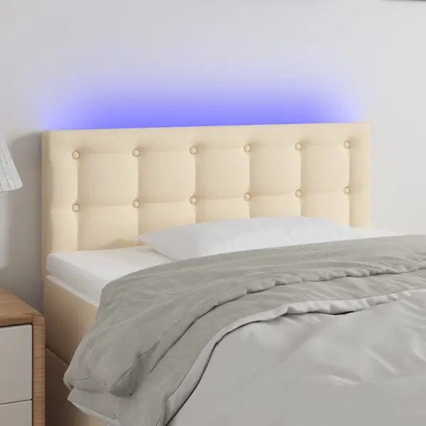 Gossi tablie de pat cu led, crem, 90x5x78/88 cm, textil