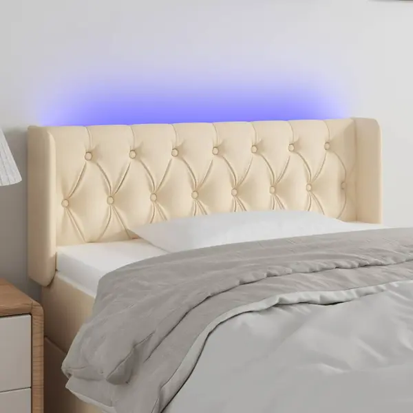 Gossi tablie de pat cu led, crem, 93x16x78/88 cm, textil