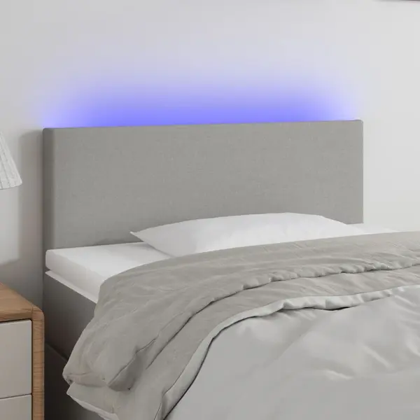 Gossi tablie de pat cu led, gri deschis, 100x5x78/88 cm, textil