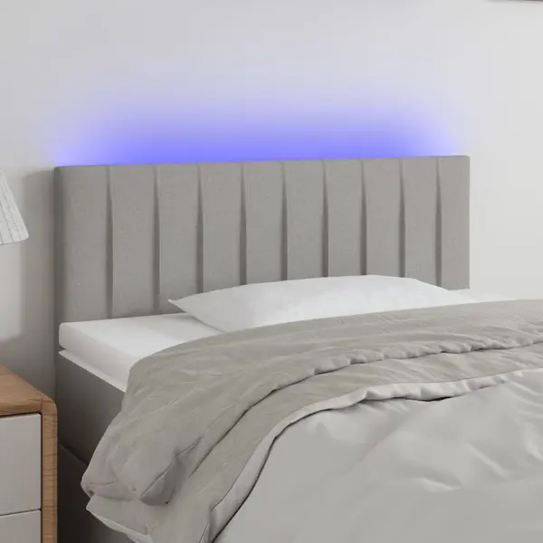 Gossi tablie de pat cu led, gri deschis, 80x5x78/88 cm, textil