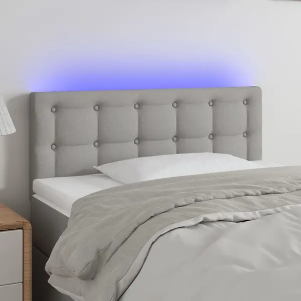 Gossi tablie de pat cu led, gri deschis, 80x5x78/88 cm, textil
