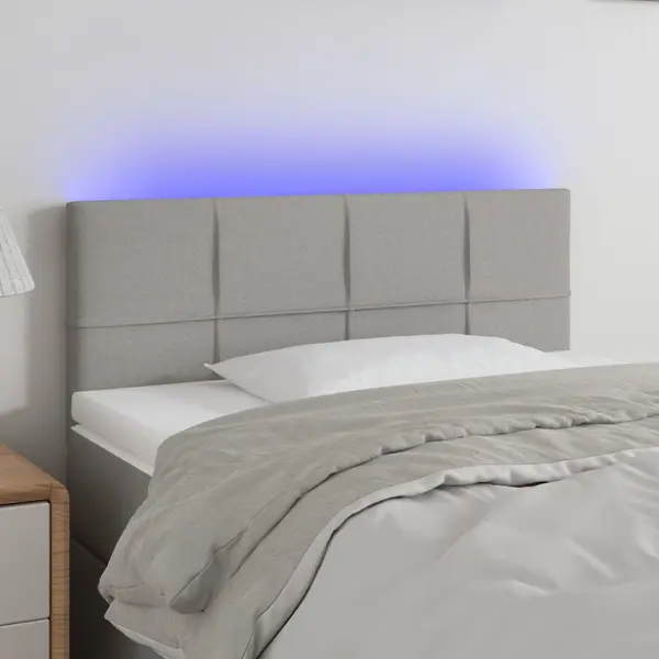 Gossi tablie de pat cu led, gri deschis, 80x5x78/88 cm, textil