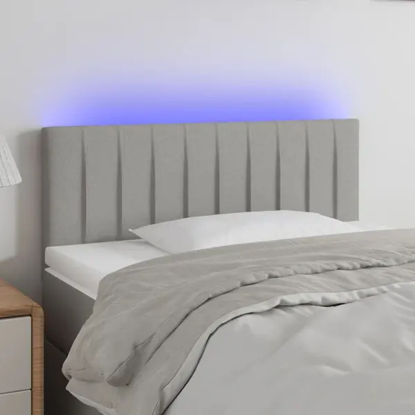 Gossi tablie de pat cu led, gri deschis, 90x5x78/88 cm, textil