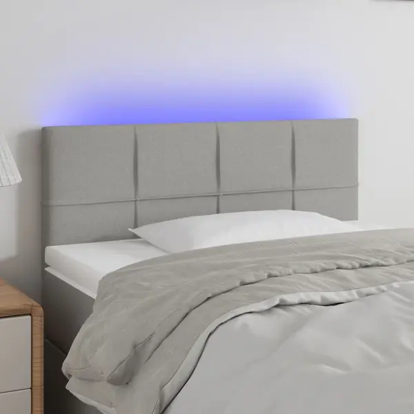 Gossi tablie de pat cu led, gri deschis, 90x5x78/88 cm, textil