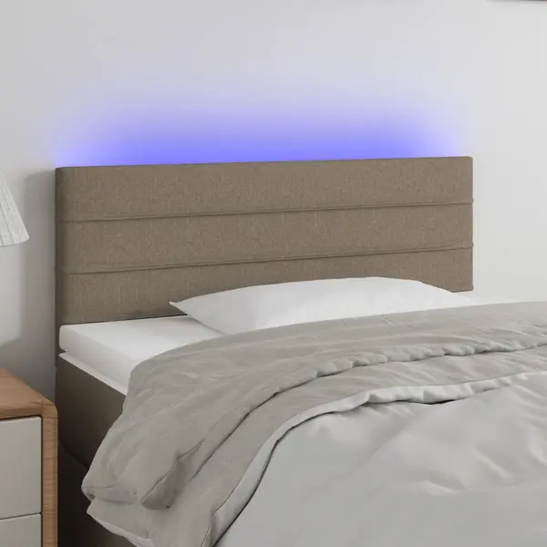Gossi tablie de pat cu led, gri taupe, 100x5x78/88 cm, textil