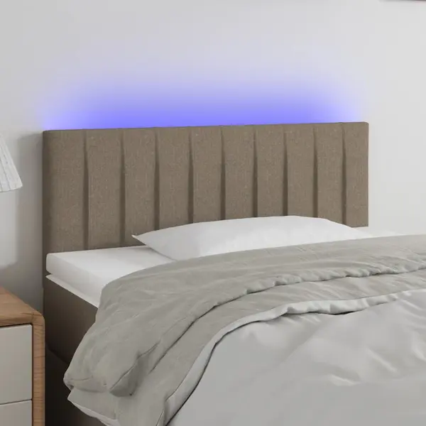 Gossi tablie de pat cu led, gri taupe, 100x5x78/88 cm, textil