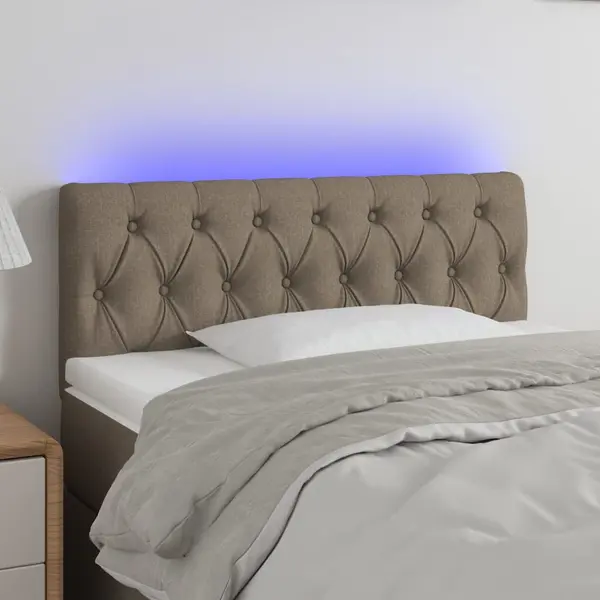 Gossi tablie de pat cu led, gri taupe, 100x7x78/88 cm, textil