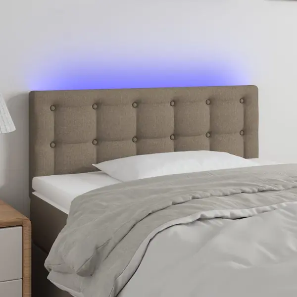 Gossi tablie de pat cu led, gri taupe, 80x5x78/88 cm, textil
