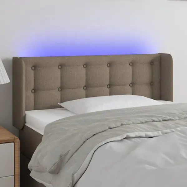 Gossi tablie de pat cu led, gri taupe, 83x16x78/88 cm, textil