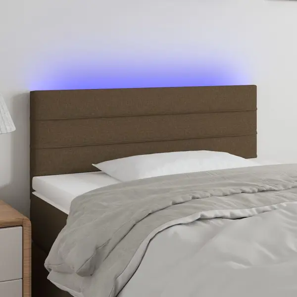 Gossi tablie de pat cu led, maro inchis, 80x5x78/88 cm, textil