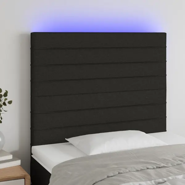 Gossi tablie de pat cu led, negru, 100x5x118/128 cm, textil