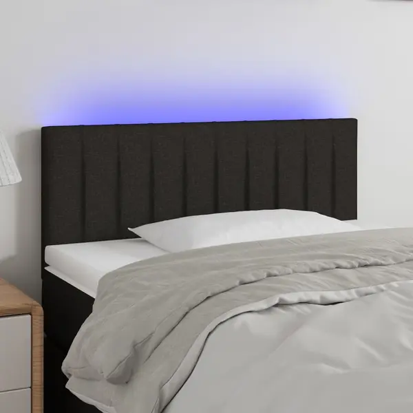 Gossi tablie de pat cu led, negru, 100x5x78/88 cm, textil
