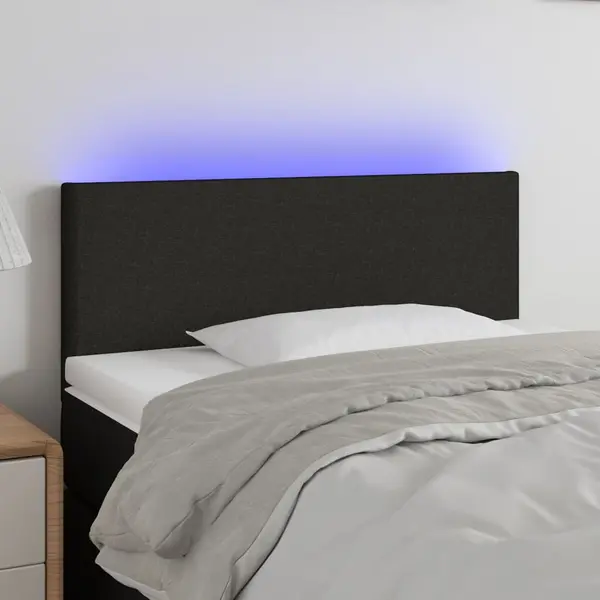 Gossi tablie de pat cu led, negru, 100x5x78/88 cm, textil