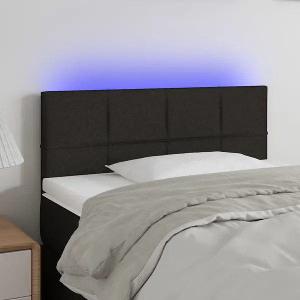 Gossi tablie de pat cu led, negru, 90x5x78/88 cm, textil