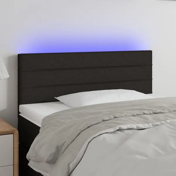 Gossi tablie de pat cu led, negru, 90x5x78/88 cm, textil