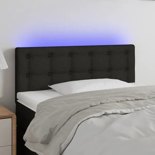 Gossi tablie de pat cu led, negru, 90x5x78/88 cm, textil