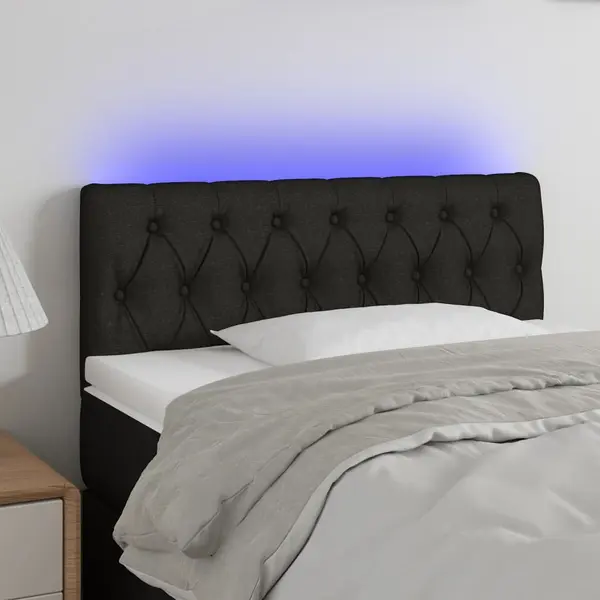 Gossi tablie de pat cu led, negru, 90x7x78/88 cm, textil