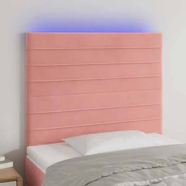 Gossi tablie de pat cu led, roz, 100x5x118/128 cm, catifea