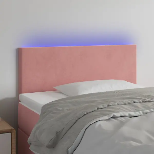 Gossi tablie de pat cu led, roz, 80x5x78/88 cm, catifea