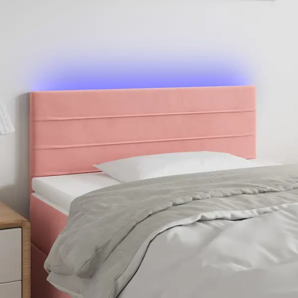 Gossi tablie de pat cu led, roz, 80x5x78/88 cm, catifea