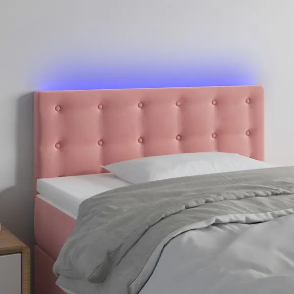 Gossi tablie de pat cu led, roz, 80x5x78/88 cm, catifea
