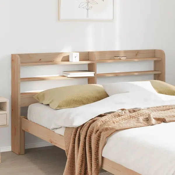 Gossi tablie de pat cu rafturi, 150 cm, lemn masiv de pin