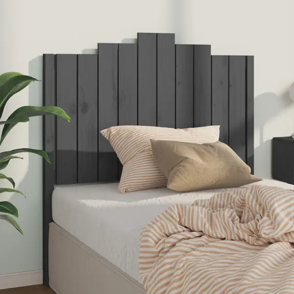 Gossi tablie de pat, gri, 106x4x110 cm, lemn masiv de pin