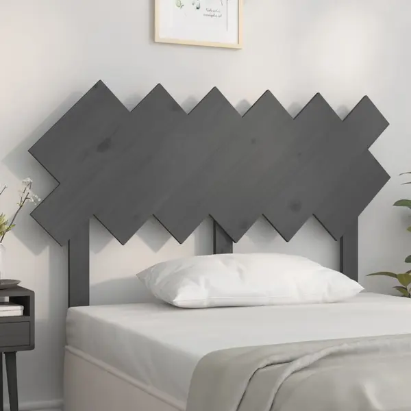 Gossi tablie de pat, gri, 122,5x3x80,5 cm, lemn masiv de pin