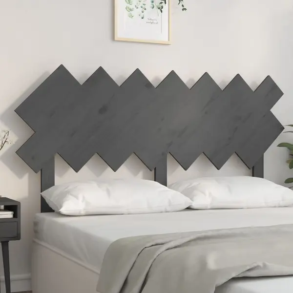 Gossi tablie de pat, gri, 141x3x80,5 cm, lemn masiv de pin