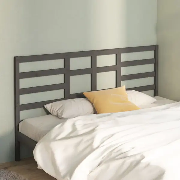 Gossi tablie de pat, gri, 186x4x104 cm, lemn masiv de pin
