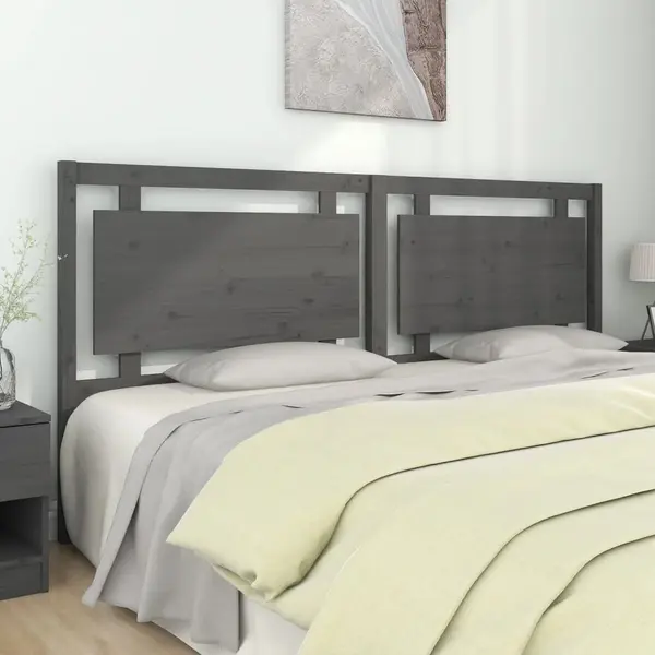 Gossi tablie de pat, gri, 205,5x4x100 cm, lemn masiv de pin