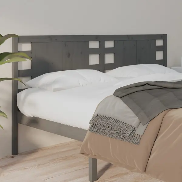 Gossi tablie de pat, gri, 206x4x100 cm, lemn masiv de pin