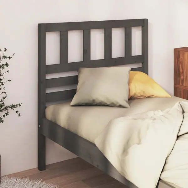 Gossi tablie de pat, gri, 94x4x100 cm, lemn masiv de pin