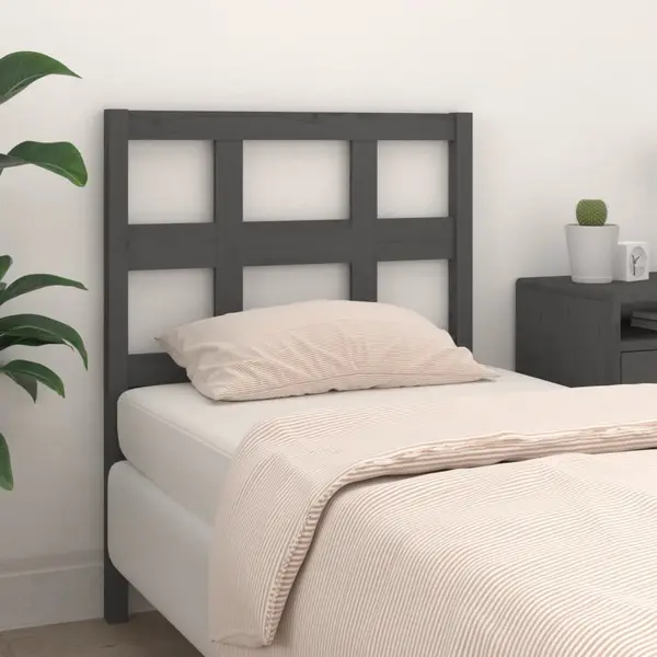 Gossi tablie de pat, gri, 95,5x4x100 cm, lemn masiv de pin