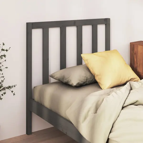 Gossi tablie de pat, gri, 95x4x100 cm, lemn masiv de pin