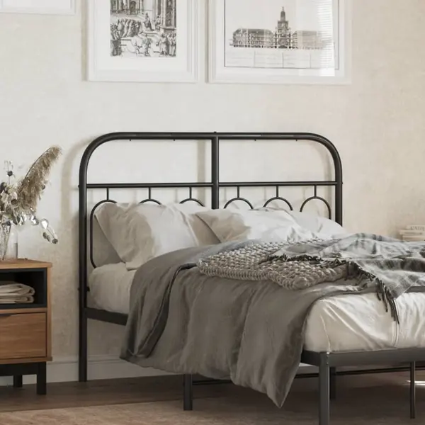 Gossi tablie de pat metalica, negru, 120 cm