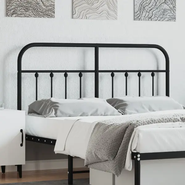 Gossi tablie de pat metalica, negru, 150 cm