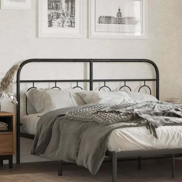 Gossi tablie de pat metalica, negru, 150 cm