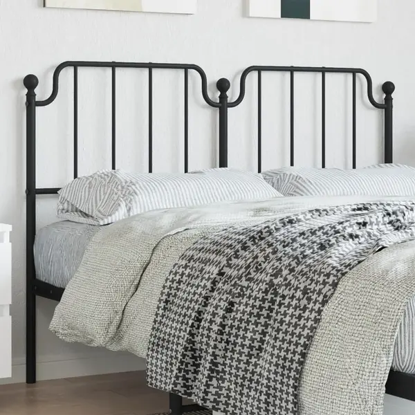 Gossi tablie de pat metalica, negru, 150 cm