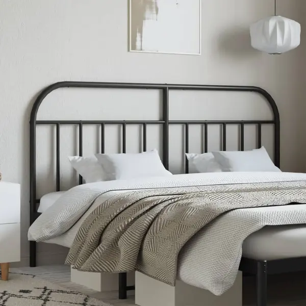 Gossi tablie de pat metalica, negru, 180 cm