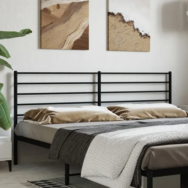 Gossi tablie de pat metalica, negru, 180 cm