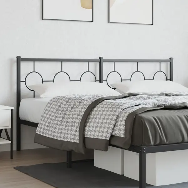 Gossi tablie de pat metalica, negru, 180 cm